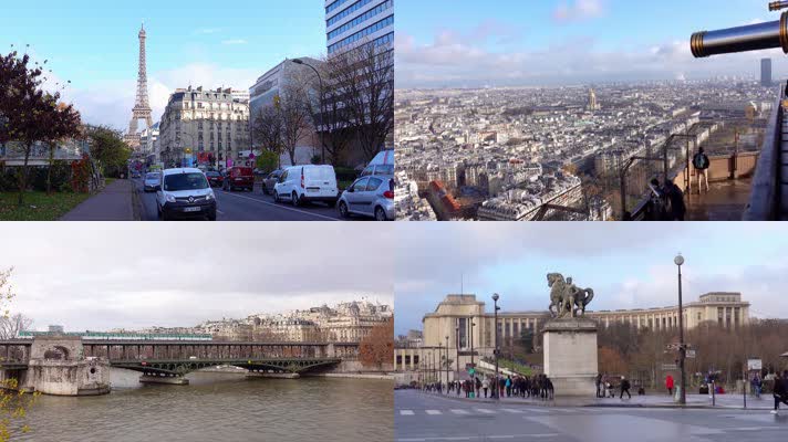 3k法国巴黎城市建筑交通街景人文旅游风景