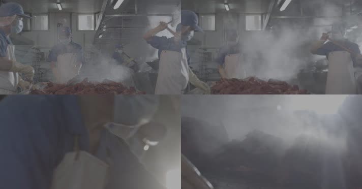 4k传统工艺猪头肉生产加工