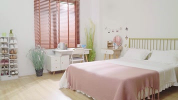 卧室书桌小清新实拍素材