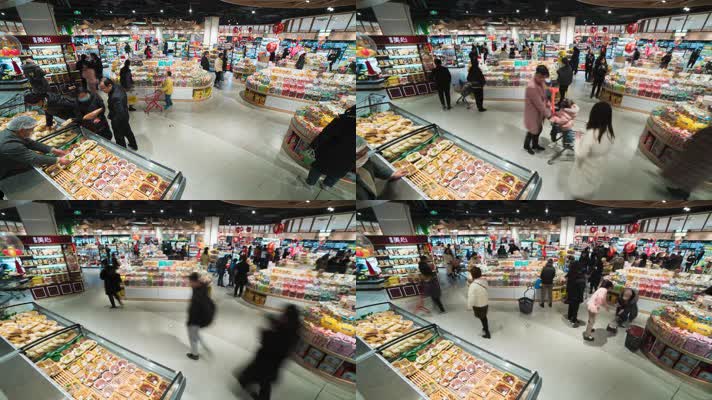 超市人流延时摄影