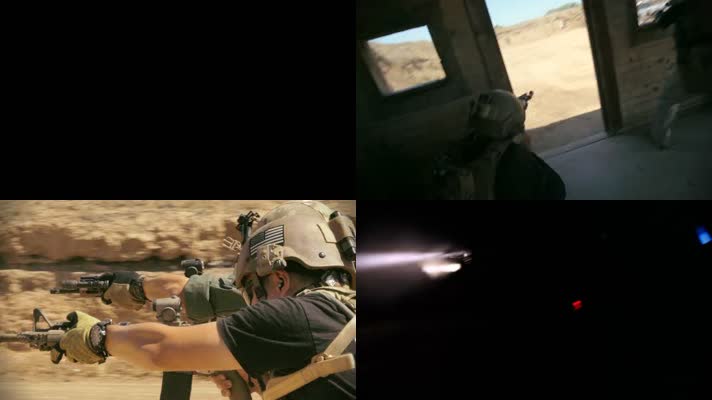 军人打枪，美军射击，士兵打靶