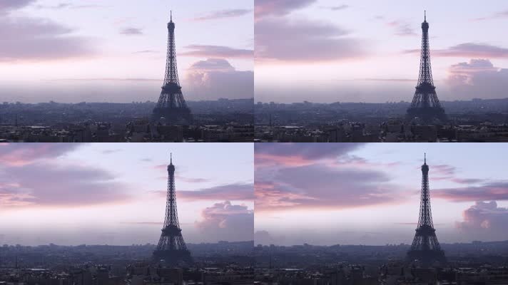 巴黎铁塔，法国巴黎延时