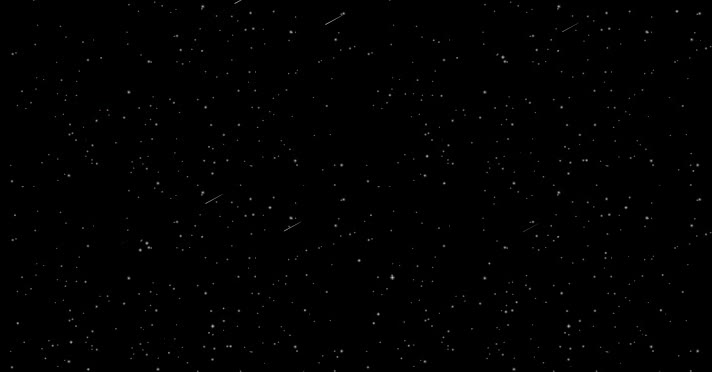 4K原创黑色背景星空流星星星闪烁