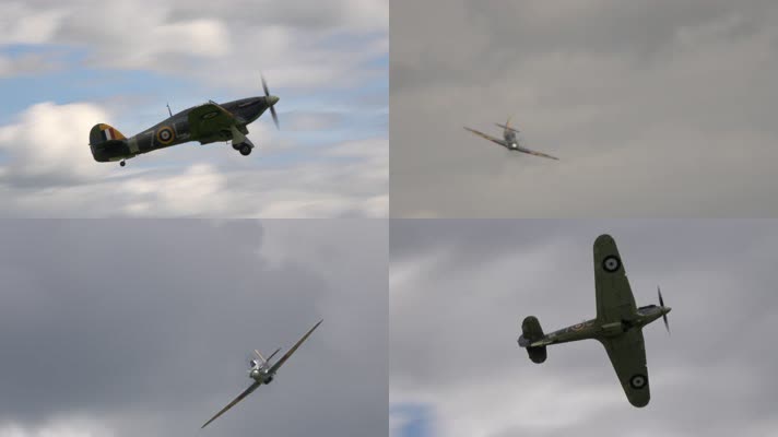 海飓风二战飞机，二战战机飞行表演航展