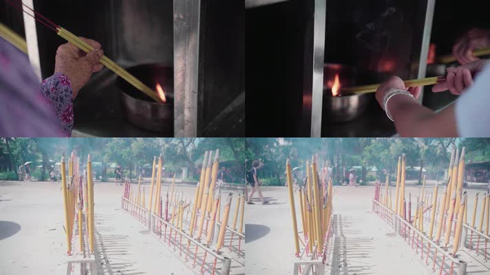 寺庙，烧香，求神拜佛