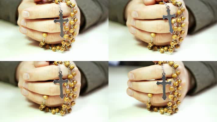 祈祷手部特写，教徒，信仰