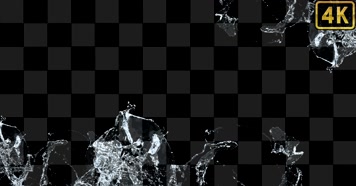 2组水花溅起 流体 水滴  