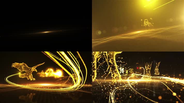 2021年度颁奖晚会金色粒子AE模板