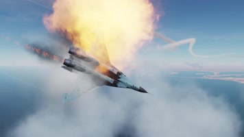 战争动画，战机空战，击落战机