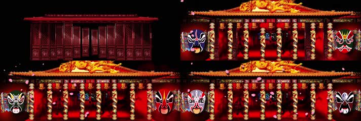 大气中国风红色建筑舞美AE模版 