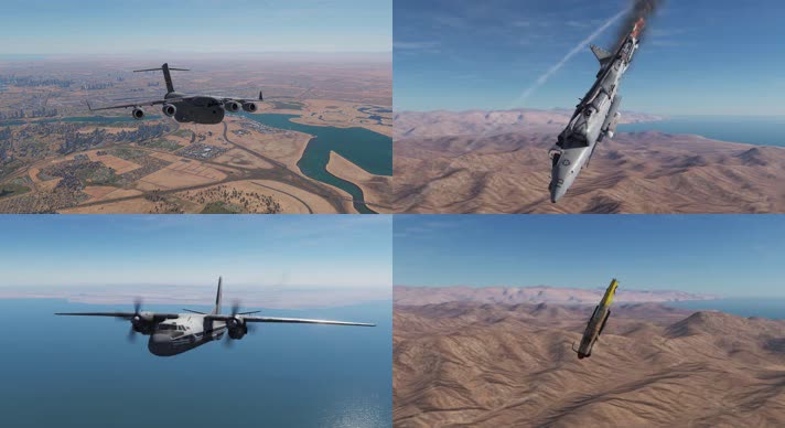 战争动画，战机空战，空空导弹击落