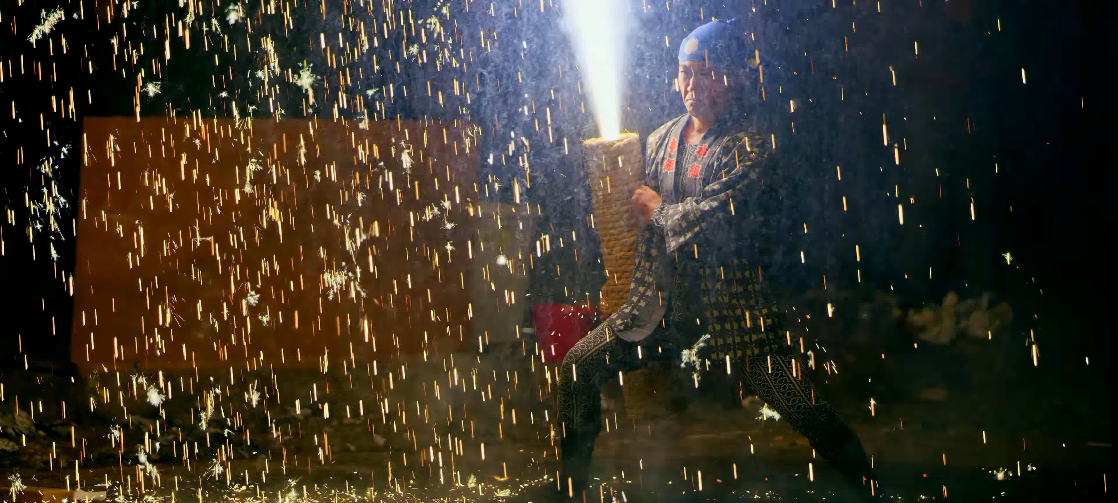 日本传统节日，放烟花