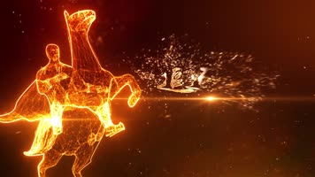 金色粒子光线年会片头 6