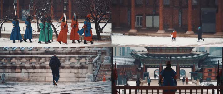 韩国雪景，韩国冬天，韩国下雪