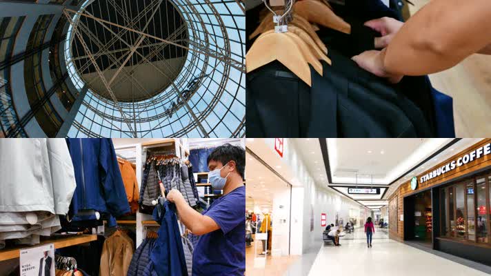 逛商场试衣服4k素材视频