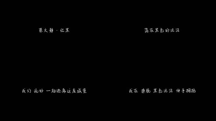 蔡文静 - 《红黑》（1080P）