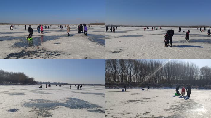 冬季丁香湖玩雪