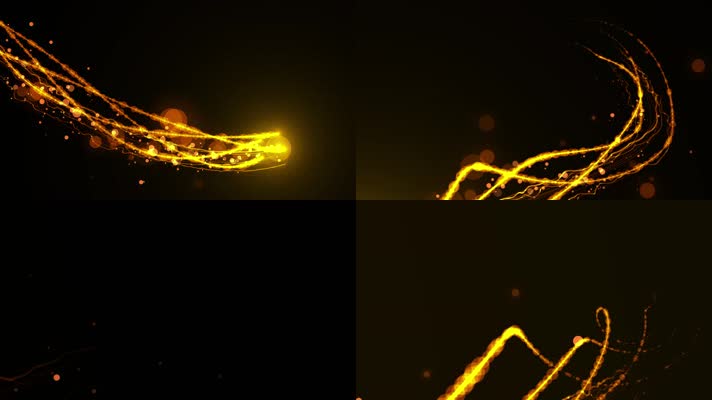 8款金色粒子流光光线AE模板