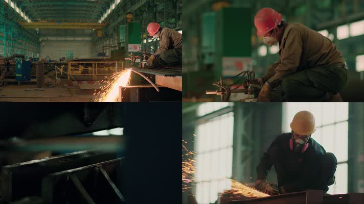 钢铁厂工人生产铸造冶炼