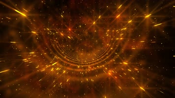 4K橙色金色穿越时光时空隧道颁奖背景视频
