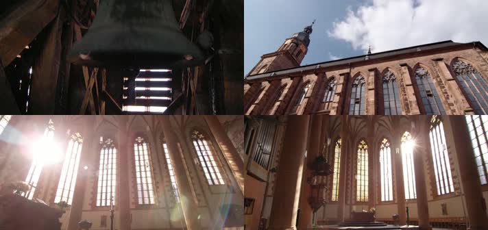 大气教堂，雄伟建筑，壁画窗花