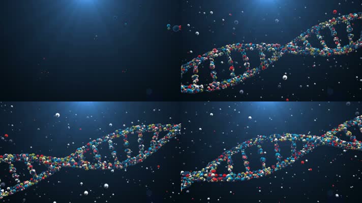 4K科技感DNA基因序列粒子素材