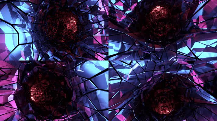 4K科幻时空隧道科技感隧道赛博朋克