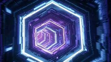 4K科幻时空隧道科技感隧道赛博朋克