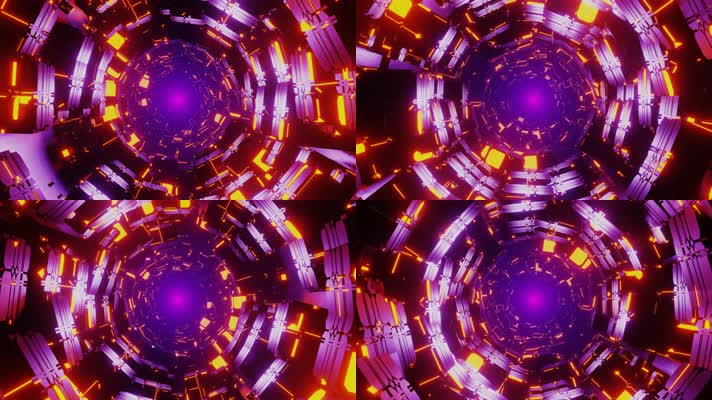 4K网络空间岩石时空隧道赛博朋克