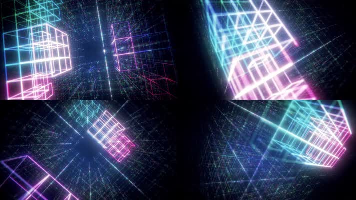 4K未来矩阵大数据数立方体网络赛博朋克