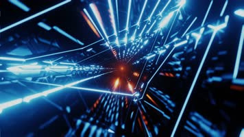 4K无尽未来太空隧道霓虹灯赛博朋克