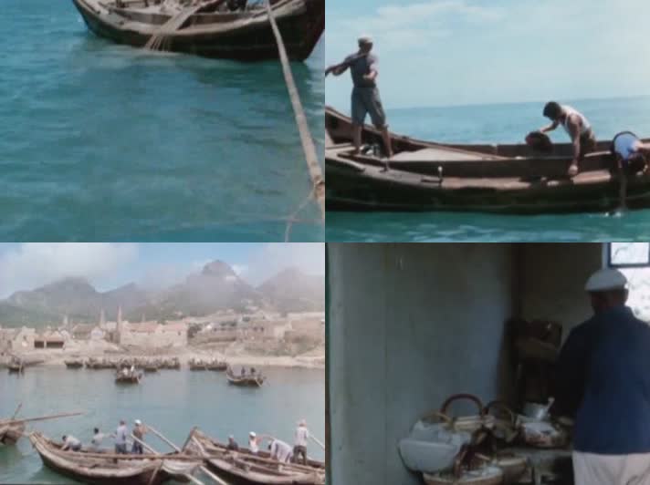 70年代中国渔民打渔农村生活压面条