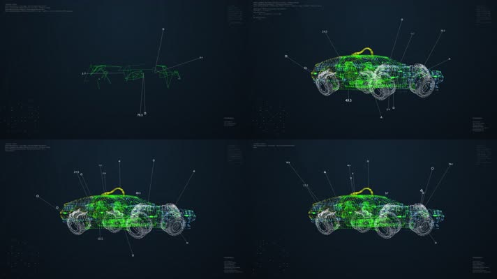 HUD汽车分析技术UI设计视频背景2
