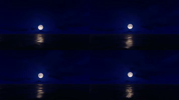 【4K】月亮大海