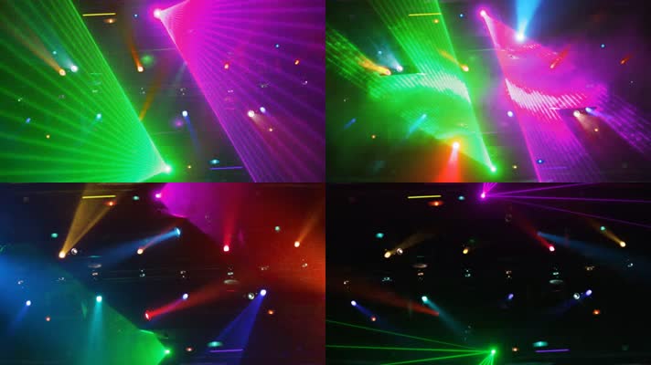 夜店狂欢，镭射激光灯，闪光灯彩灯