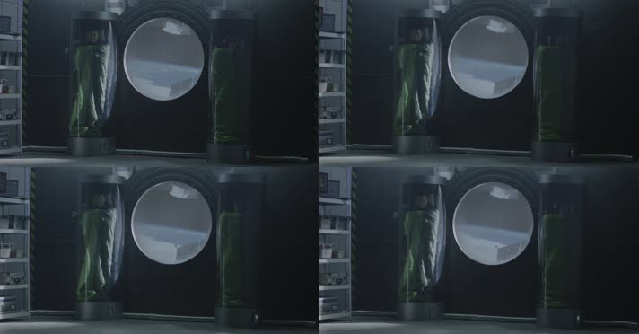 太空穿梭，星际穿越，宇航员睡觉