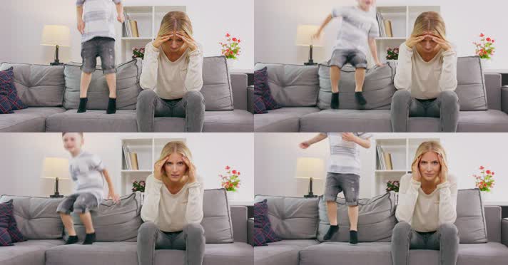 妈妈疲劳疲惫，母亲压力，单亲家庭