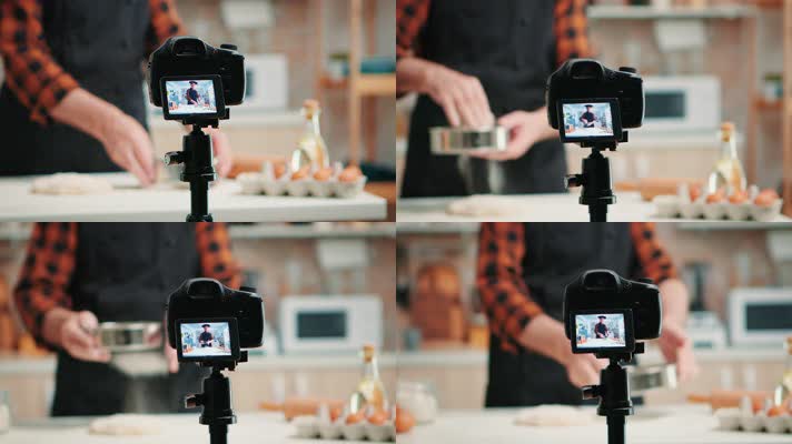 网红直播，镜头前录制，网红带货