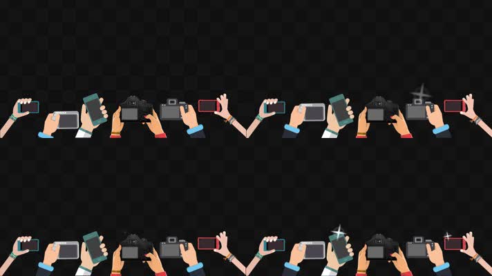 多人手举相机拍照mg动画带通道