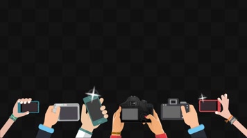 多人手举相机拍照mg动画带通道