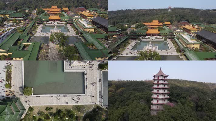 庐山东林寺4K航拍原素材