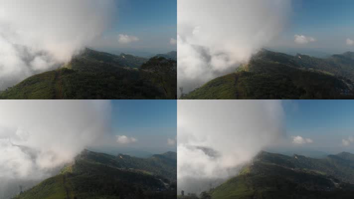 山谷起雾云海流云雾气晨雾