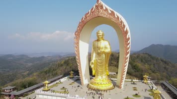 九江市庐山东林大佛4K航拍原素材