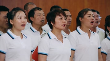 录音棚里合唱我和我的祖国歌唱祖国