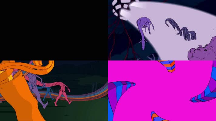 音乐背景，创意动画，迷幻色彩人物动物