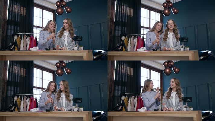 网红直播，镜头前录制，网红带货