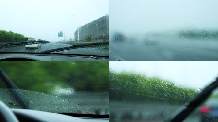 下雨天开车4k