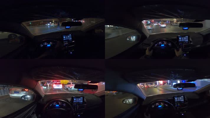 夜晚驾驶汽车（第一视角）
