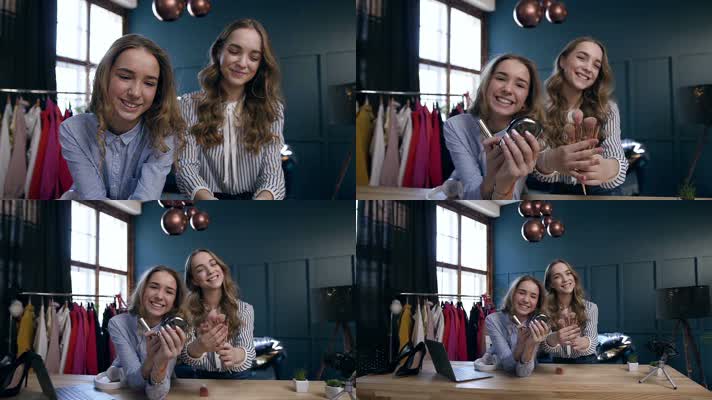 网红直播，镜头前录制，网红带货