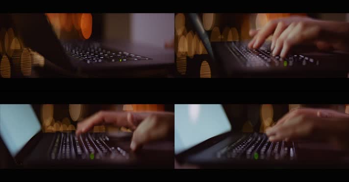 手指触摸电脑屏幕键盘打字
